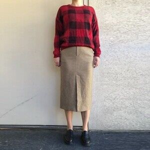 Cyrus Plaid Sweater Red & Black Size S